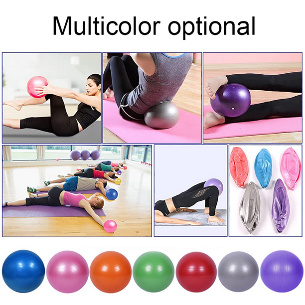 Mini kit de pelota de ejercicio de fitness con bomba de mano para yoga,  pilates, equilibrio corporal, entrenamiento central y estabilidad, 8  pulgadas