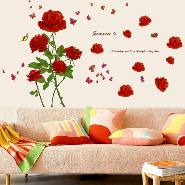 pegatinas flores pared para decoración - Murales de pared