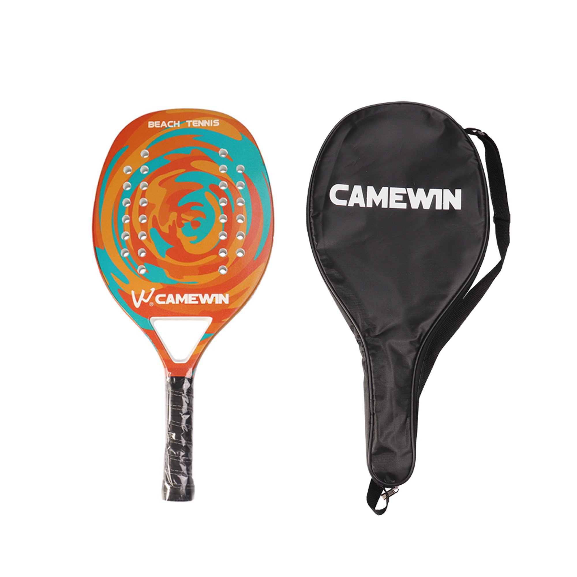 Raqueta de pádel de fibra de carbono para palas de tenis, raqueta  profesional de playa con bolsa de cubierta