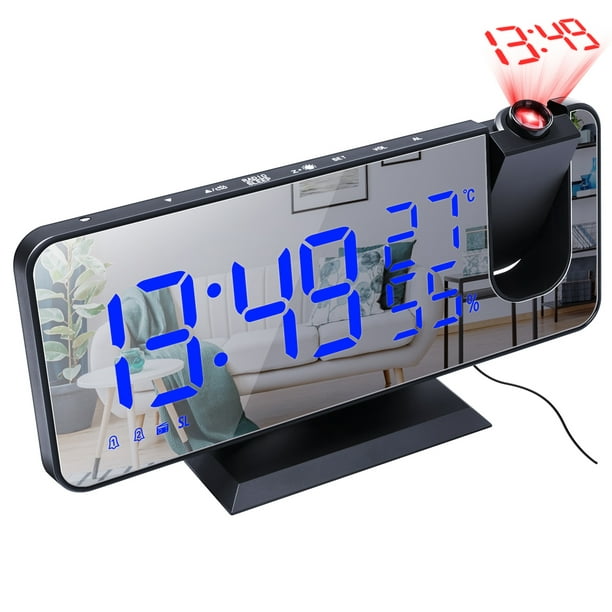 Tmvgtek Reloj Despertador Con Proyector, Radio Reloj Despertador Digital  Led Para El Hogar, La Ofici Tmvgtek Para estrenar