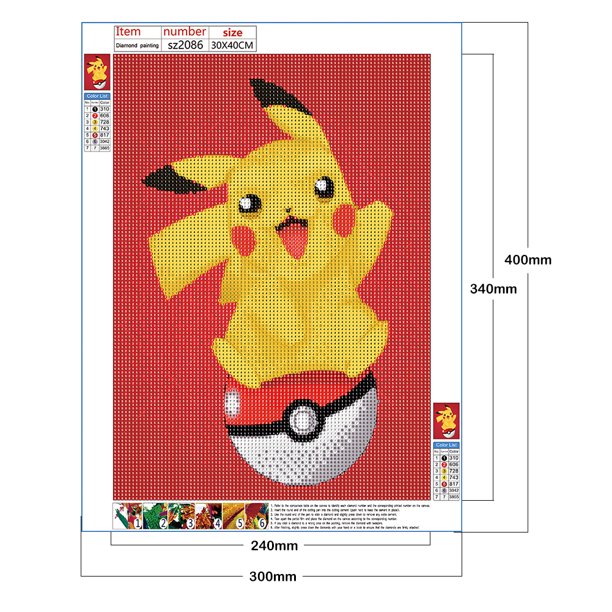 Cuadro Diy De Pintura De Diamantes Con Diseño De Pokemon