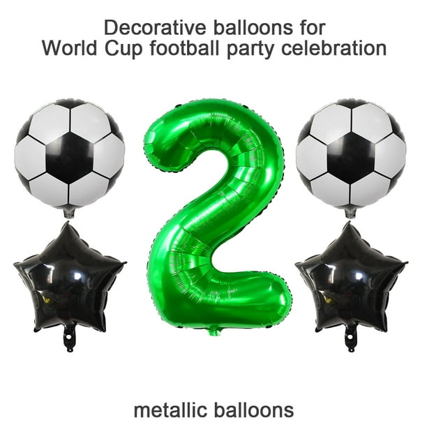 Juego de globos de fútbol para decoración de cumpleaños número 10, globo de  aluminio verde para decoración de globos de fútbol de color verde, globos