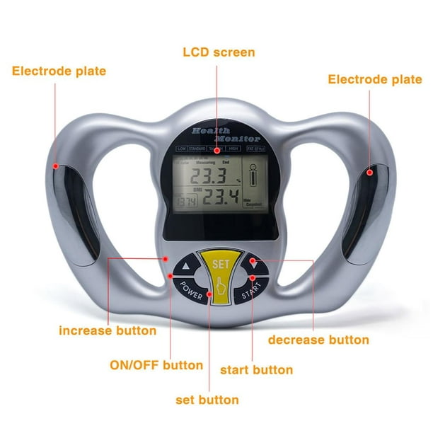 Yosoo Analizador de grasa corporal, dispositivo de medición de grasa  corporal de mano Medición de grasa corporal Medidor de IMC Analizador de  grasa