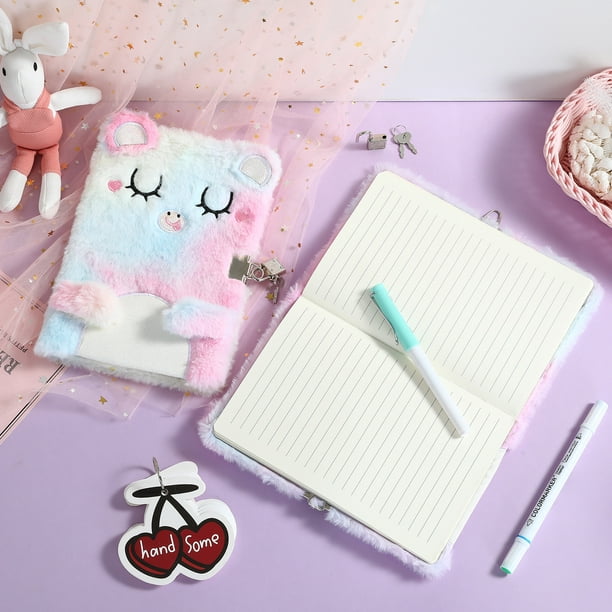 Cuaderno de diario rosa con candado de unicornio para niña, diario de cuero  suave recargable inerte, escritura de diario secreto, regalo de cumpleaños  y Navidad para niños -  México