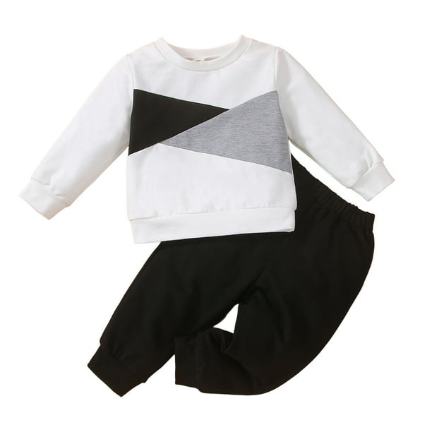 Conjunto de ropa de 2 piezas para bebés, niños y niñas, suave, manga larga,  color liso, casual, sin botones, pantalones sin botones, paquete de ropa