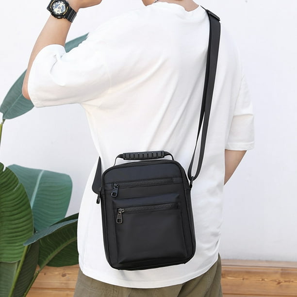 Pequeño bolso cruzado de lona para hombre, pequeño bolso de hombro, mini  bolso de mensajero para teléfono celular, monedero portátil