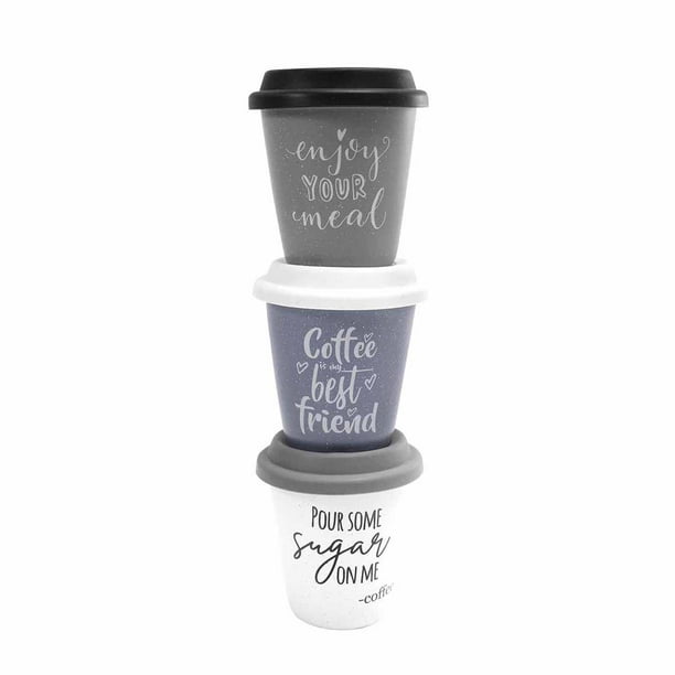  Vasos con tapas, taza de café de cerámica – Taza de té de  porcelana premium – Taza de café grande de 15.6 fl oz para el hogar y la  oficina –