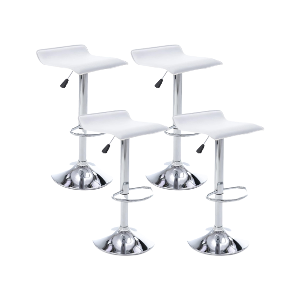 Set 4 taburetes Ajustables Banco Giratorio Para Barra Cocina blanco