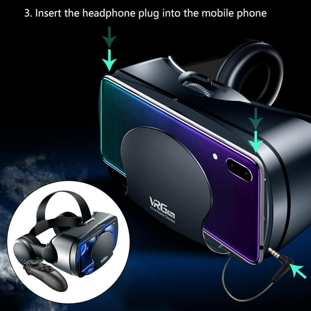 Gafas Realidad Virtual 3D VR Box móviles Android Iphone 4,5 a 6,0