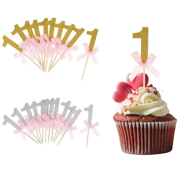 Una decoración para tartas para bebés, decoración rosa y dorada para el  primer cumpleaños, decoración de pastel de primer cumpleaños, accesorios  para