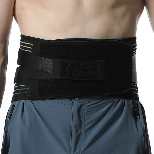 Soporte lumbar para aliviar el dolor de espalda para hombres y mujeres;  cinturón de soporte lumbar transpirable con 4 estancias ergonómicas para