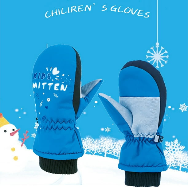 Guantes de esquí para niños, de invierno impermeables de puño