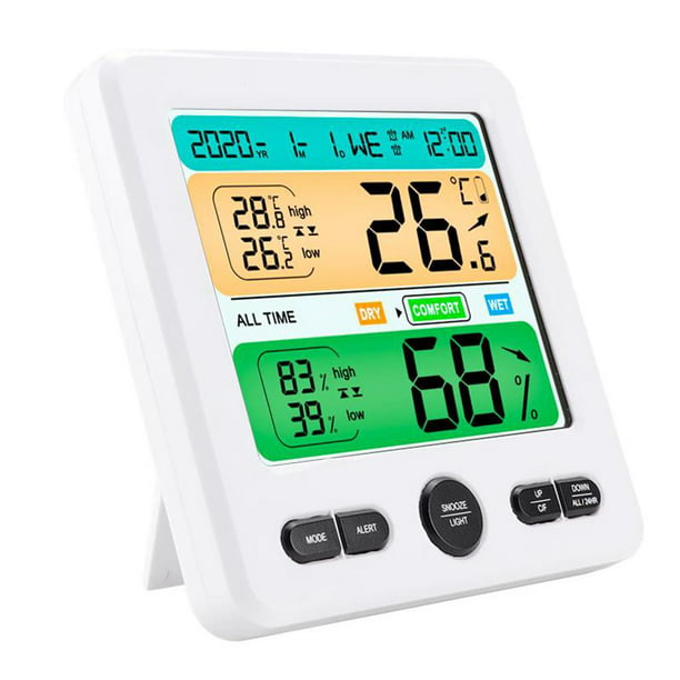 Termómetro higrómetro digital para interiores, paquete de 3 termómetros de  habitación con monitor de temperatura y humedad para el hogar, habitación