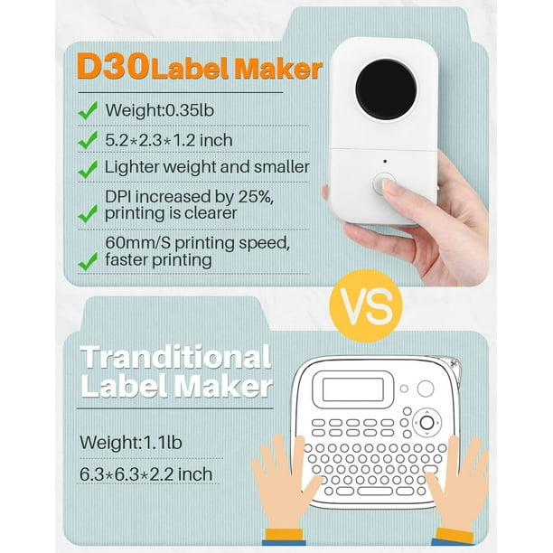  Etiquetas D30, compatibles con la etiquetadora Phomemo