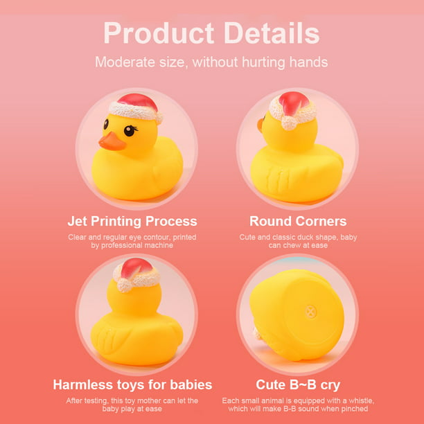 Pato de goma flotante y chirriante, juguete de baño para bebé Ducky para  niños (12 piezas) Rojo Verde Cocina, Decoración y Otros