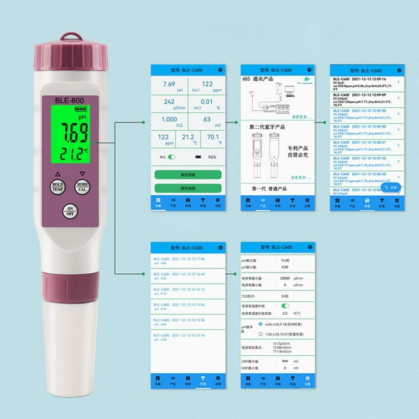 Medidor medidor de PH del conjunto de comprobador de del agua medición EC y  temperatura para agua po Cola Medidor de humedad