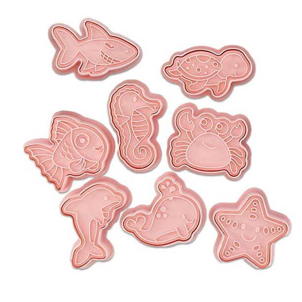 Nuevo Juego de moldes para galletas de dibujos animados, 8 piezas, molde  para galletas con estampado de dibujos animados en relieve, adecuado para  fiestas de cumpleaños infantiles