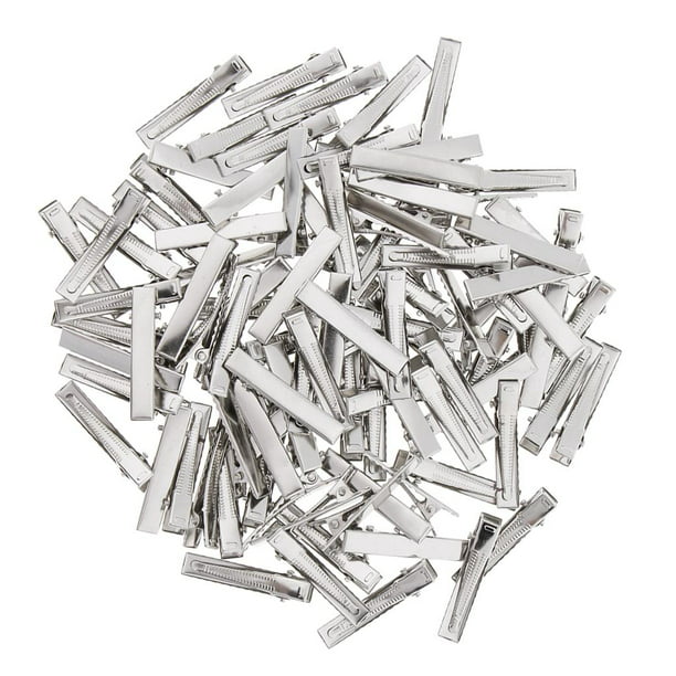 50 pinzas planas de metal plateado para el cabello, pinzas de rizo de una  sola punta, pinzas para el cabello con dientes para peinar el cabello