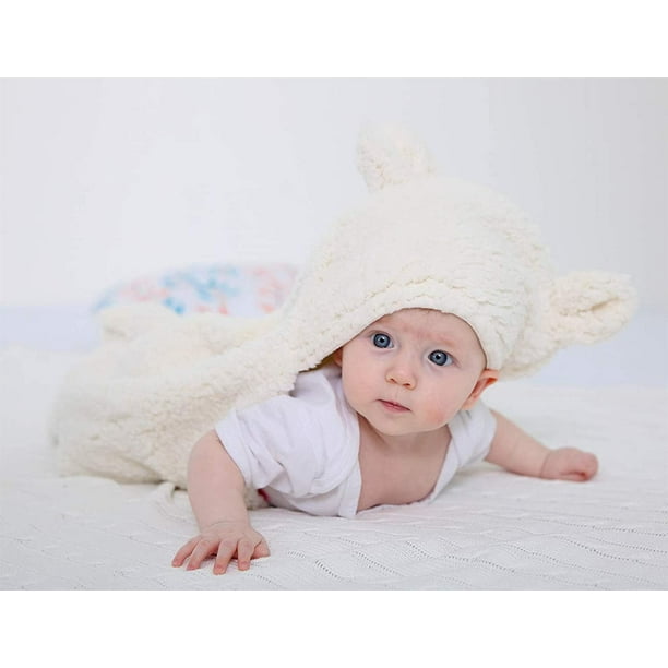 Mantas bonitas para bebés recién nacidos, niños y niñas, mantas de felpa  para envolver, color blanco