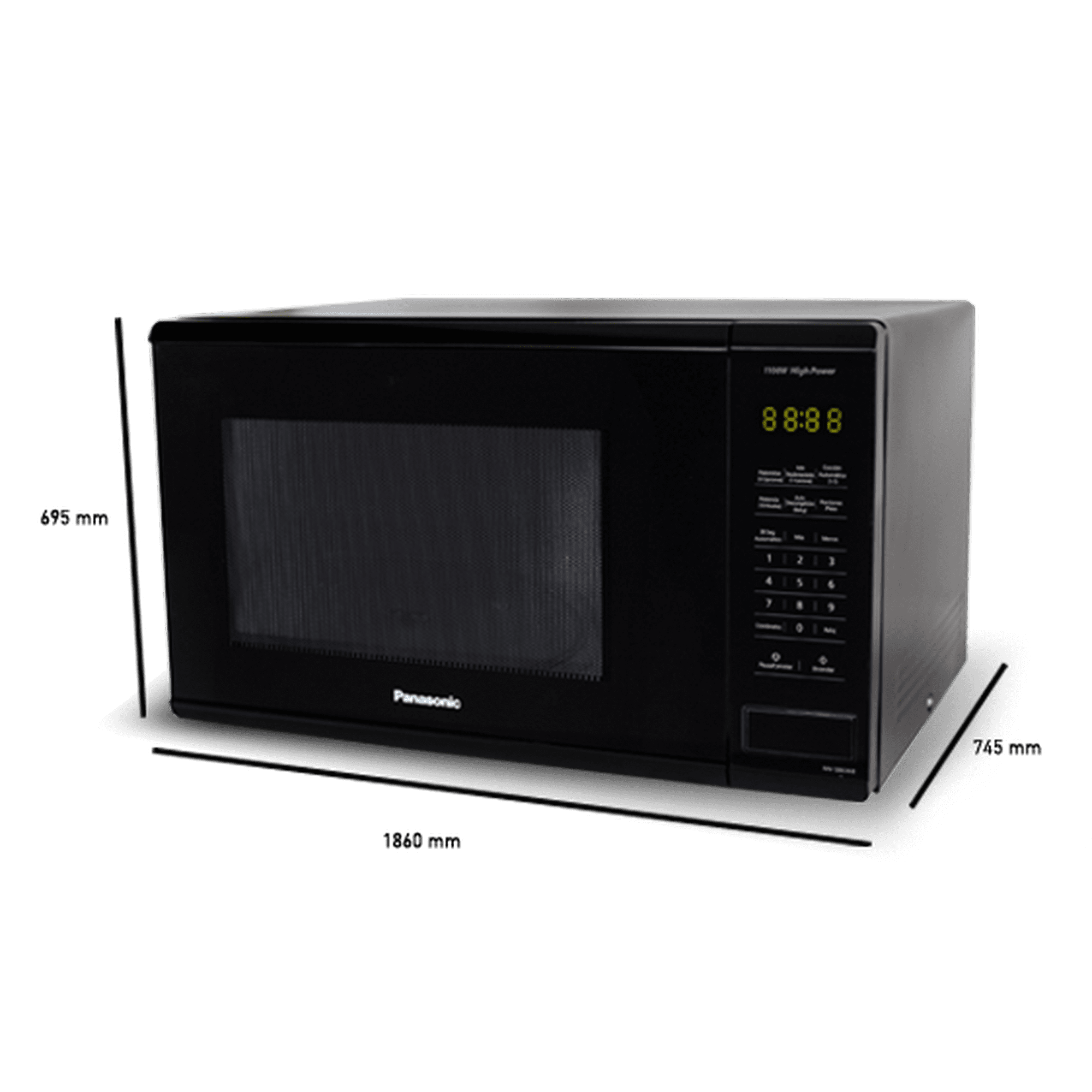 Horno convencional panasonic 1.3 pies negro nn-Sb636bruh