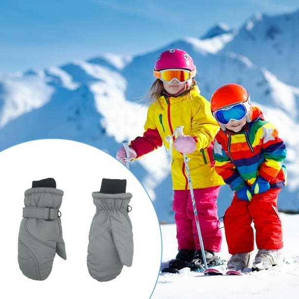 Guantes de nieve de invierno Manoplas cálidas para niños, impermeables, con  dibujos animados, lindos guantes de esquí para nieve, térmicos (azul)