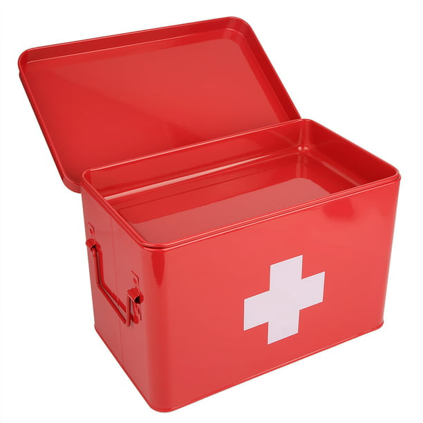 Organizador de almacenamiento – Caja de plástico para primeros auxilios –  Kit de emergencia familiar organizador de almacenamiento de medicamentos  con