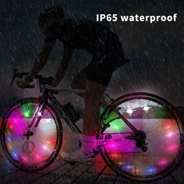 Pesp luces ledes para rayos de bicicleta, RGB 128, programables, de colores  cambiantes, impermeables, lámparas de luz para rayos de rueda de bicicleta