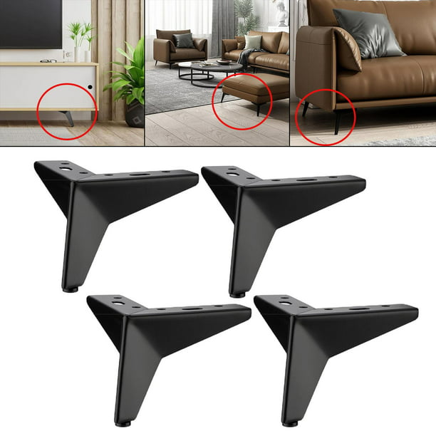Patas para muebles Patas de sofá de 13 cm, juego de 4 patas para muebles  Patas de gabinete de metal triangulares Patas de repuesto negras para  muebles para sofá Muebles Silla M