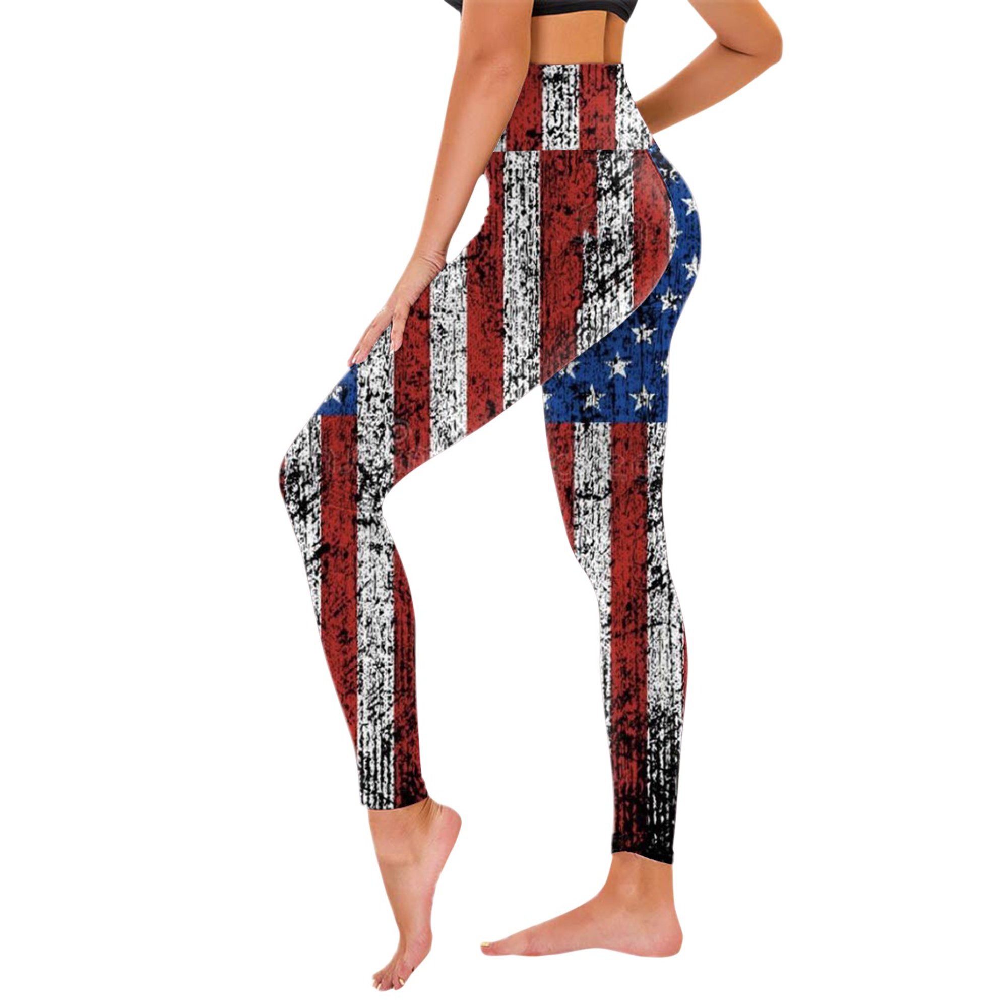 Gibobby Leggings cintura alta Día la Independencia para las mujeres 4 julio  Leggings Pantalones estampados Correr Pilates Gimnasio Pantalones yoga  Medias Compresión Yoga Correr Fitness（Rojo， XL)