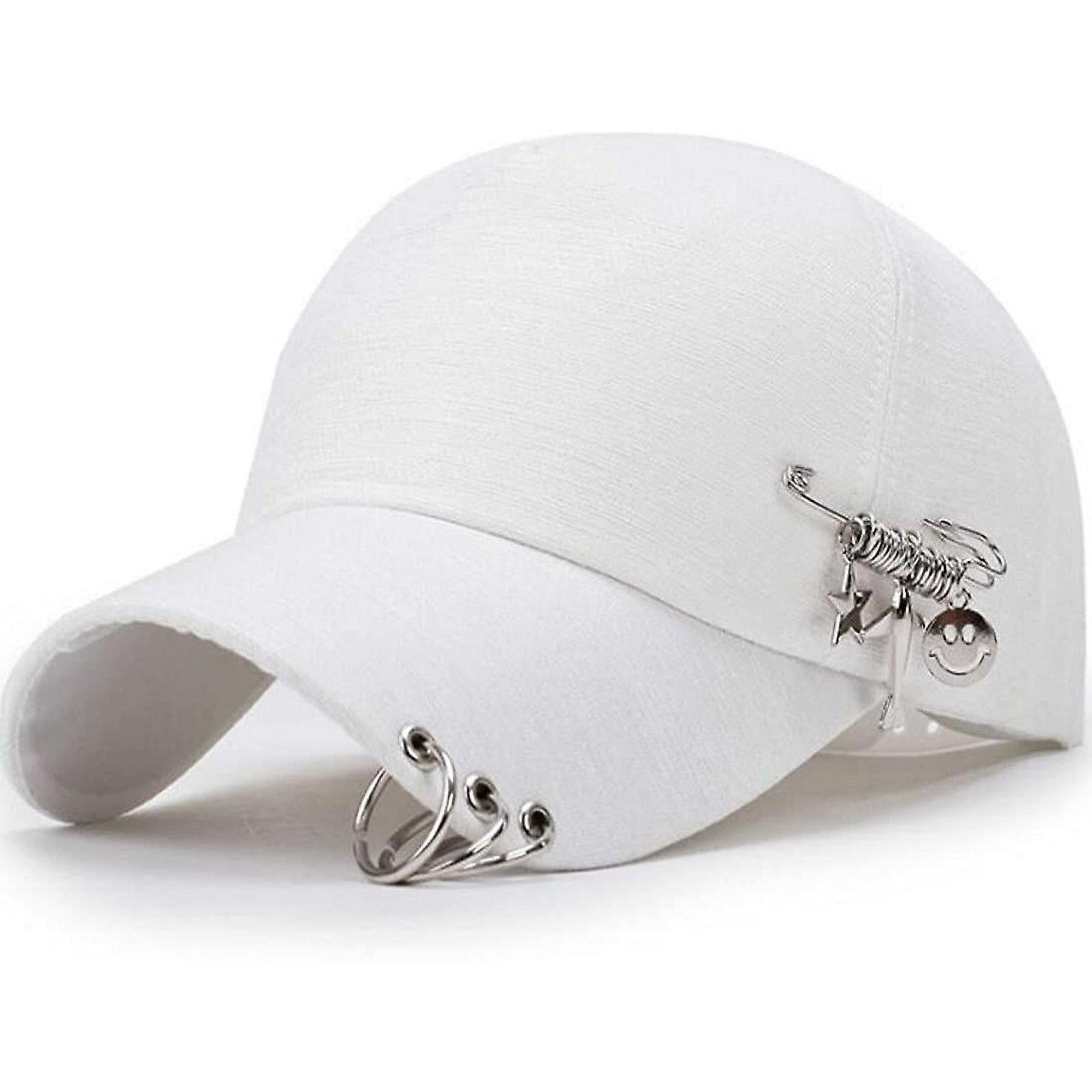 Mujer Personalidad Tres Anillos Cadena Gorras De Béisbol Calle De Verano  Hip Hop Gorra Rosa/Blanco