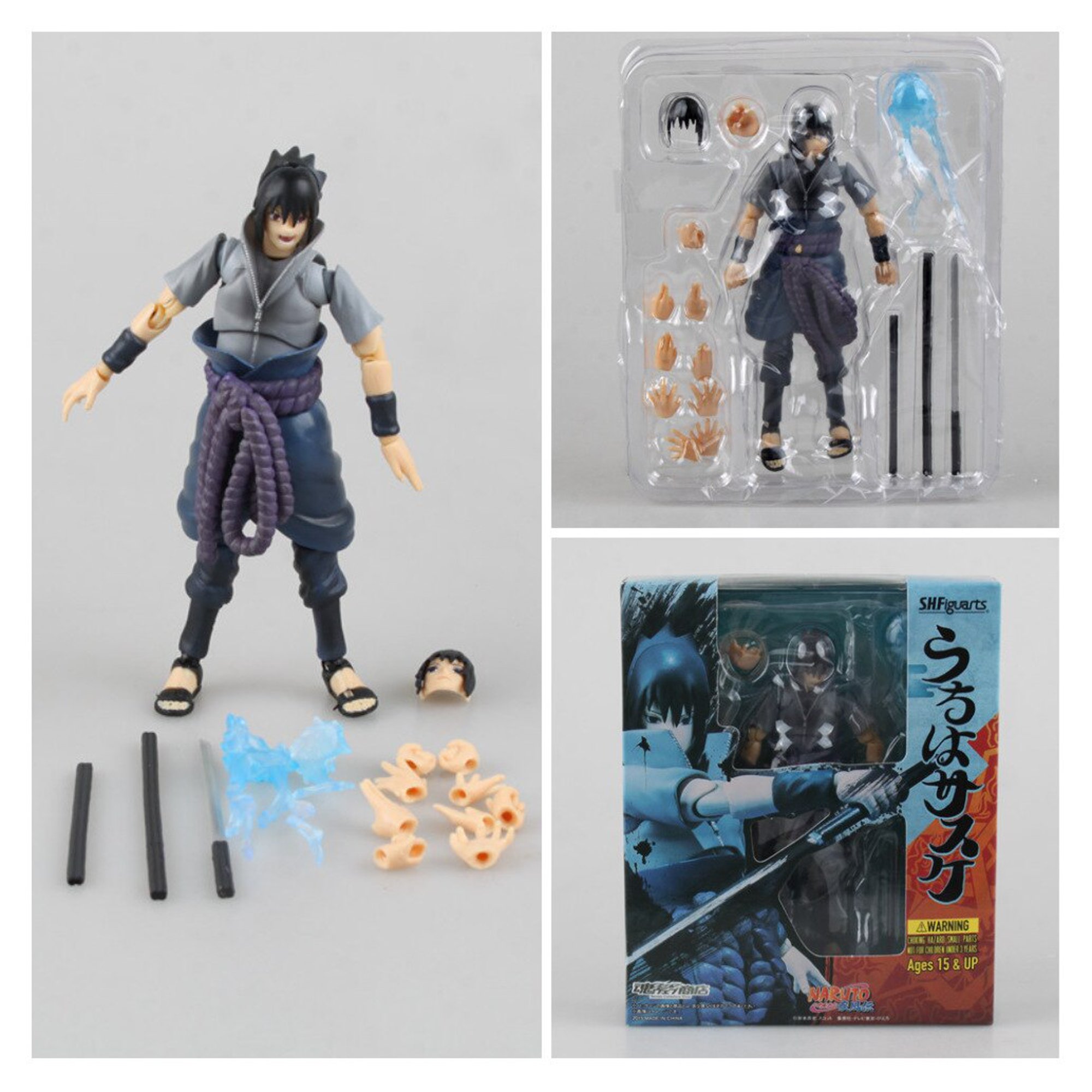 Figura Naruto Shippuden Sasuke Uchiha Escala 1:10 PVC ㅤ