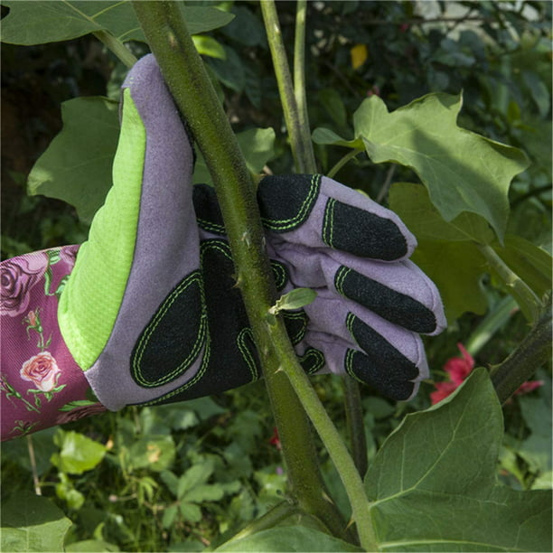 Guantes de jardinería para mujer, guantes de jardín a prueba de espinas,  guantes profesionales de poda de rosas, guantes largos de cuero para jardín