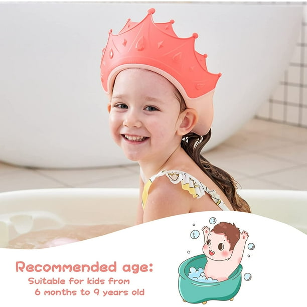 Gorro de ducha para niños, gorro de visera para protección de ojos y oídos  para niños de 0 a 9 años, XianweiShao