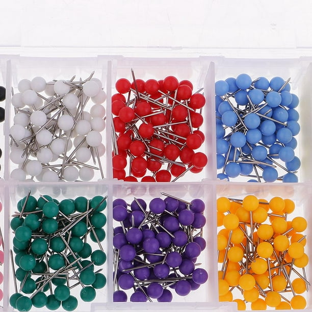 Chinchetas de colores 400 uds, chinchetas redondas de plástico de