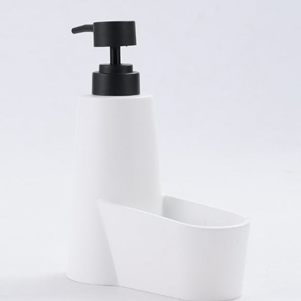 Dispensador de jabón blanco con estropajo » Doméstica