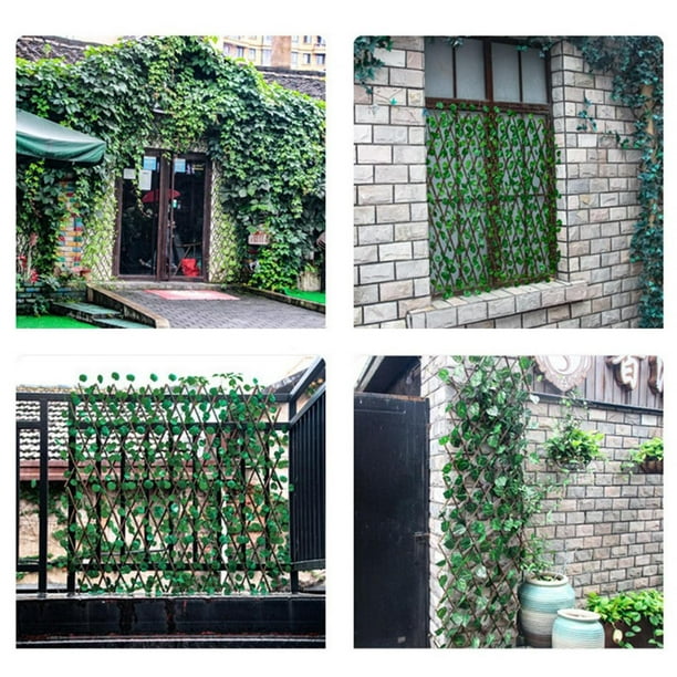 Hojas de pared de plantas de simulación, enrejado con hojas artificiales,  enrejado artificial, decoración de pared para interiores y exteriores
