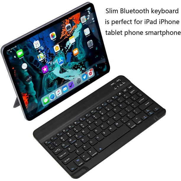 Teclado Bluetooth ultradelgado y recargable. Compatible con iPad, iPad Pro,  iPhone, tabletas Android, etc. Levamdar CZDZ-ZC37-1