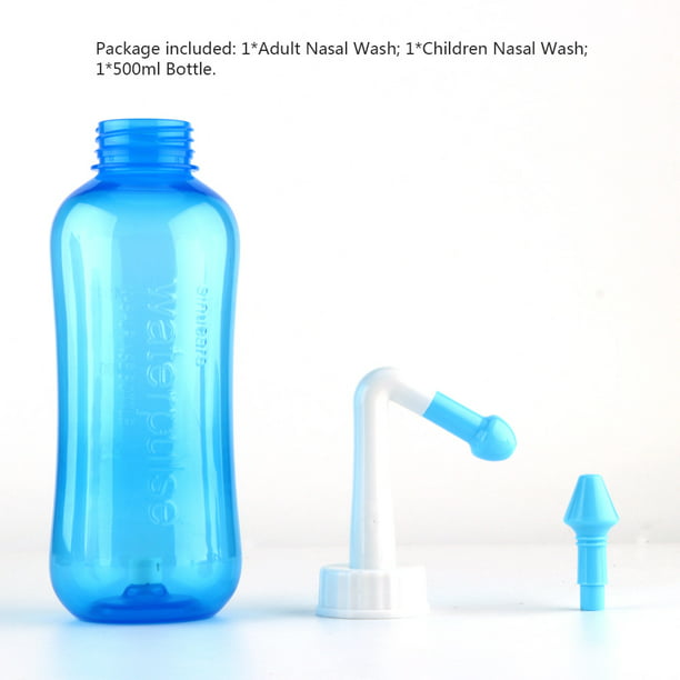 Botella de lavado nasal de 16.9 fl oz, botella de enjuague sinusal, con 2  boquillas, limpiador de lavado nasal, cuidado de la nariz e hidratación  para