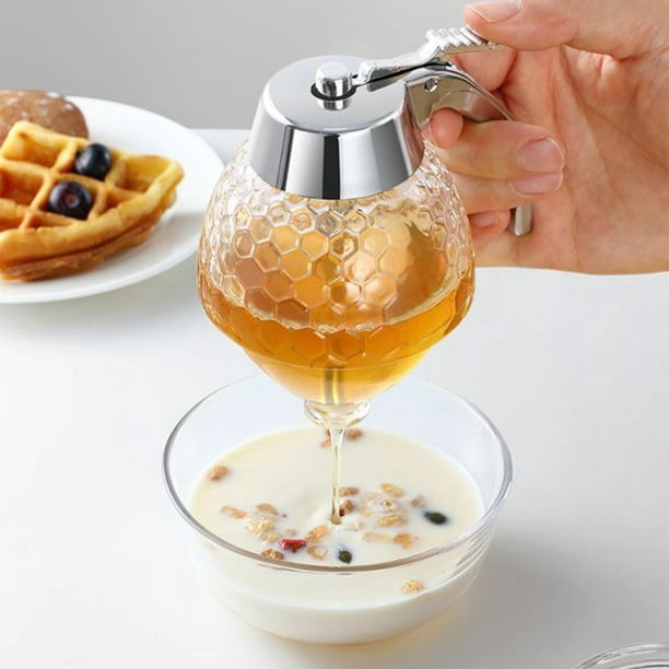 ORION Dispensador de vidrio dispensador para jarabe de miel dosificador de  miel con soporte de almacenamiento de la base : : Hogar y cocina