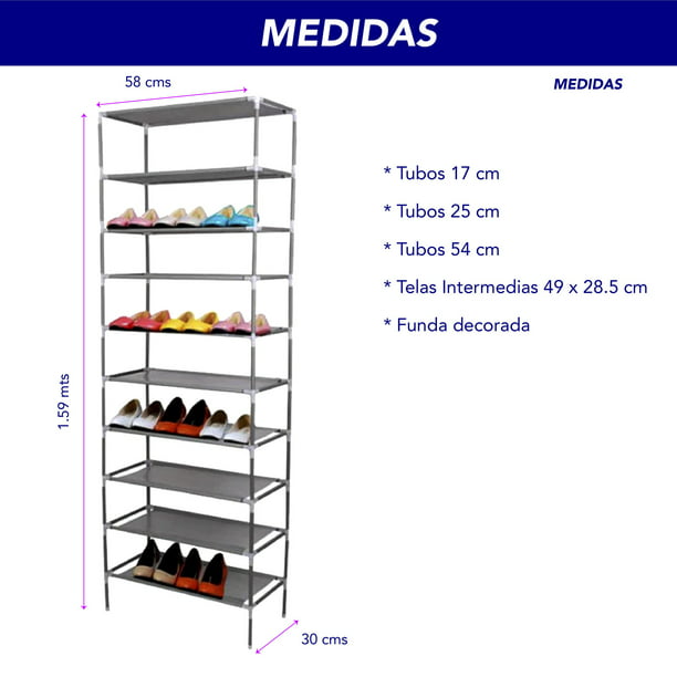 Zapatera Organizador Zapatos 54 pares 9 niveles Marco De Metal