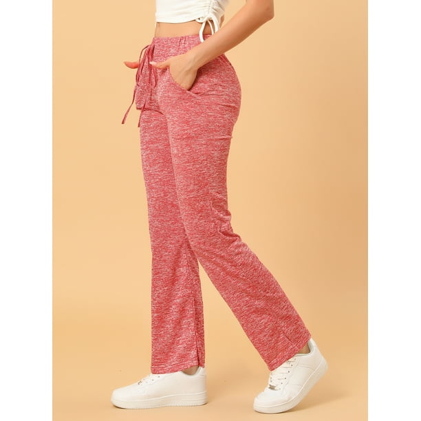 Pantalones de yoga para mujer con cordón, cintura elástica, pantalones de  chándal de pierna ancha co Unique Bargains Pantalones