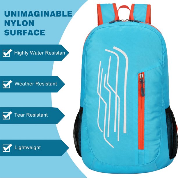 MOCHILA PLEGABLE PARA EXTERIORES, DE VIAJE, LIGERA DE GRAN CAPACIDAD,  DEPORTIVA IMPERMEABLE PARA HOMBRES Y MUJERES - AZUL