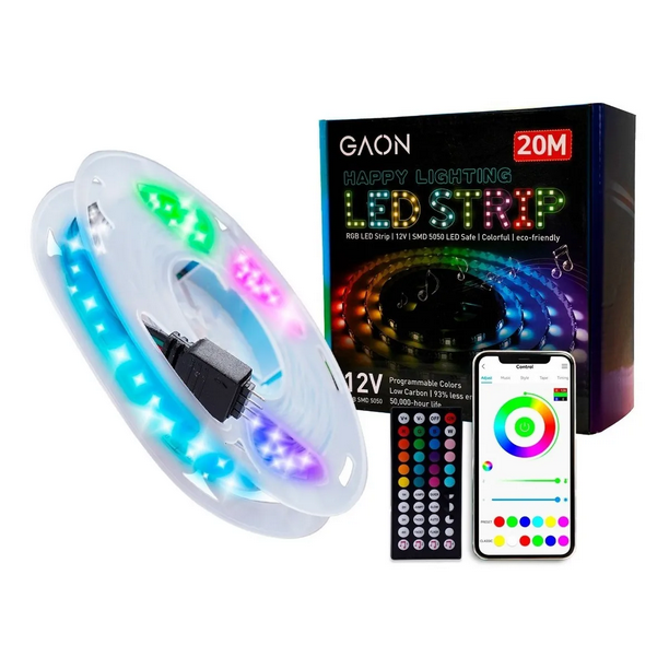 Tira LED multicolor RGB de 2 m con control remoto Stere