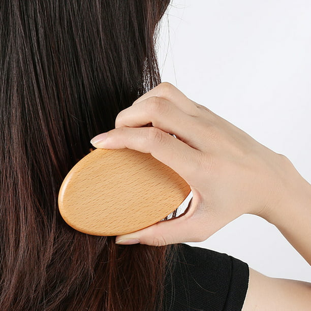 Cepillo de madera para desenredar el cabello, cepillo de madera para mujer,  cepillo de madera para cabello, cabeza, masajeador de cuero cabelludo