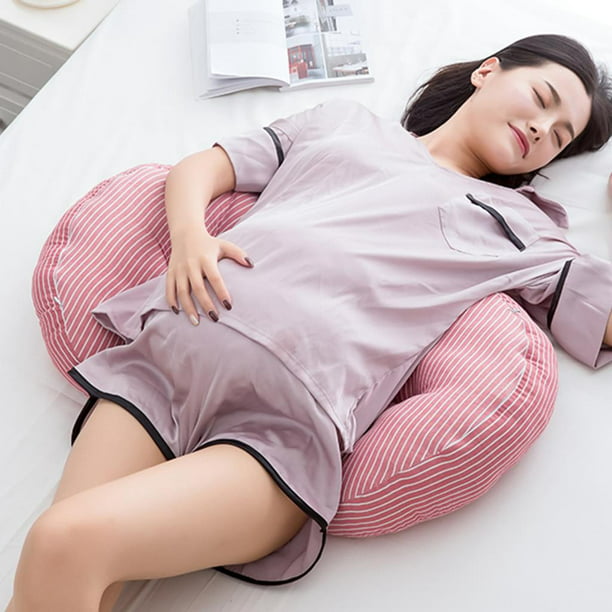 Almohadas cómodas para el embarazo en forma de U Cojín para dormir lateral  de cintura para