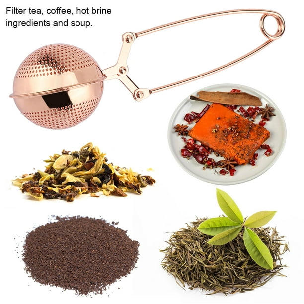 Bola de Te, Colador de té, filtro de té de acero inoxidable, infusor de  bolas de té para preparar té de hojas sueltas y especias para triturar, con  mango largo, oro rosa