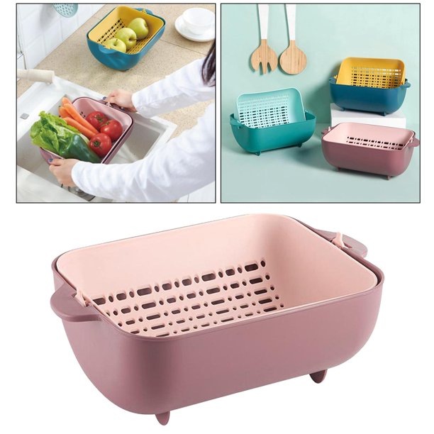 Colador de cocina de usos múltiples, juego de tazones, colador de cocina,  filtro de lavado, , contenedor, cesta de lavado de limpieza, utensilio  Baoblaze Cesta de drenaje