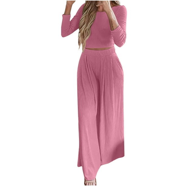 Vestidos Para Mujer Pantalones Sólidos de Manga Larga de Moda Conjuntos de  Traje Elegante Casual Odeerbi ODB185054