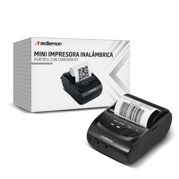 Mini Impresora Térmica Portátil Bluetooth, Inalámbrica, Para Tickets y  Recibos POS PDV, 58mm Redlemon Inalámbrica, Para Tickets y Recibos POS PDV