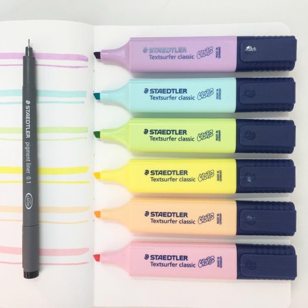 Rotulador fluorescente colores pastel 6u bismark - Librería Carmen